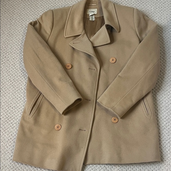 L.L. Bean Jackets & Blazers - LL Bean Tan Peacoat